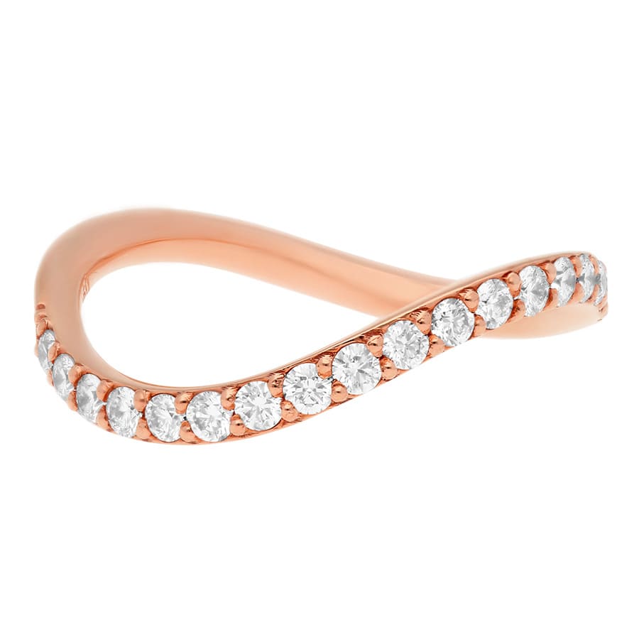 Rose gold diamond swirl wedding ring