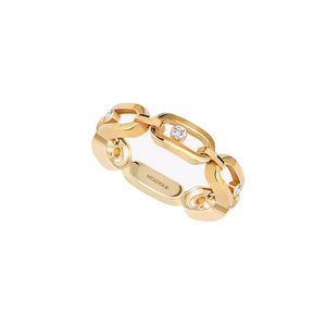 18K Gold Move Link Multi Diamond Ring