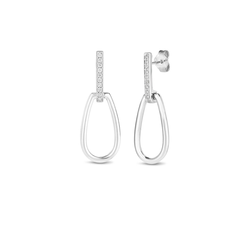 Roberto Coin 18K White Gold Small Classic Parisienne Drop Earrings 9151180AWERX