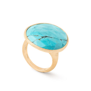 18K Gold Lunaria Turquoise Cocktail Ring