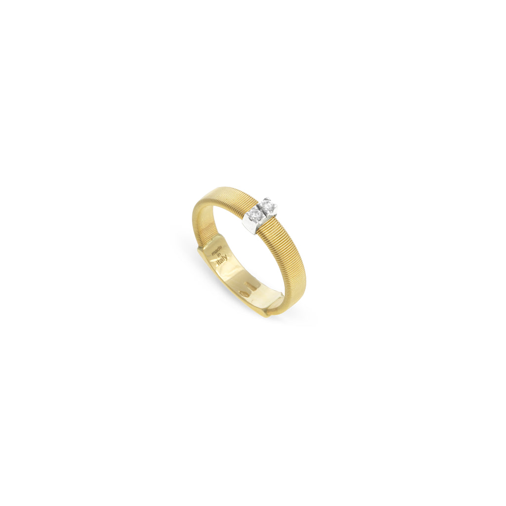 18K Gold Masai Strand Coil Ring With Diamonds