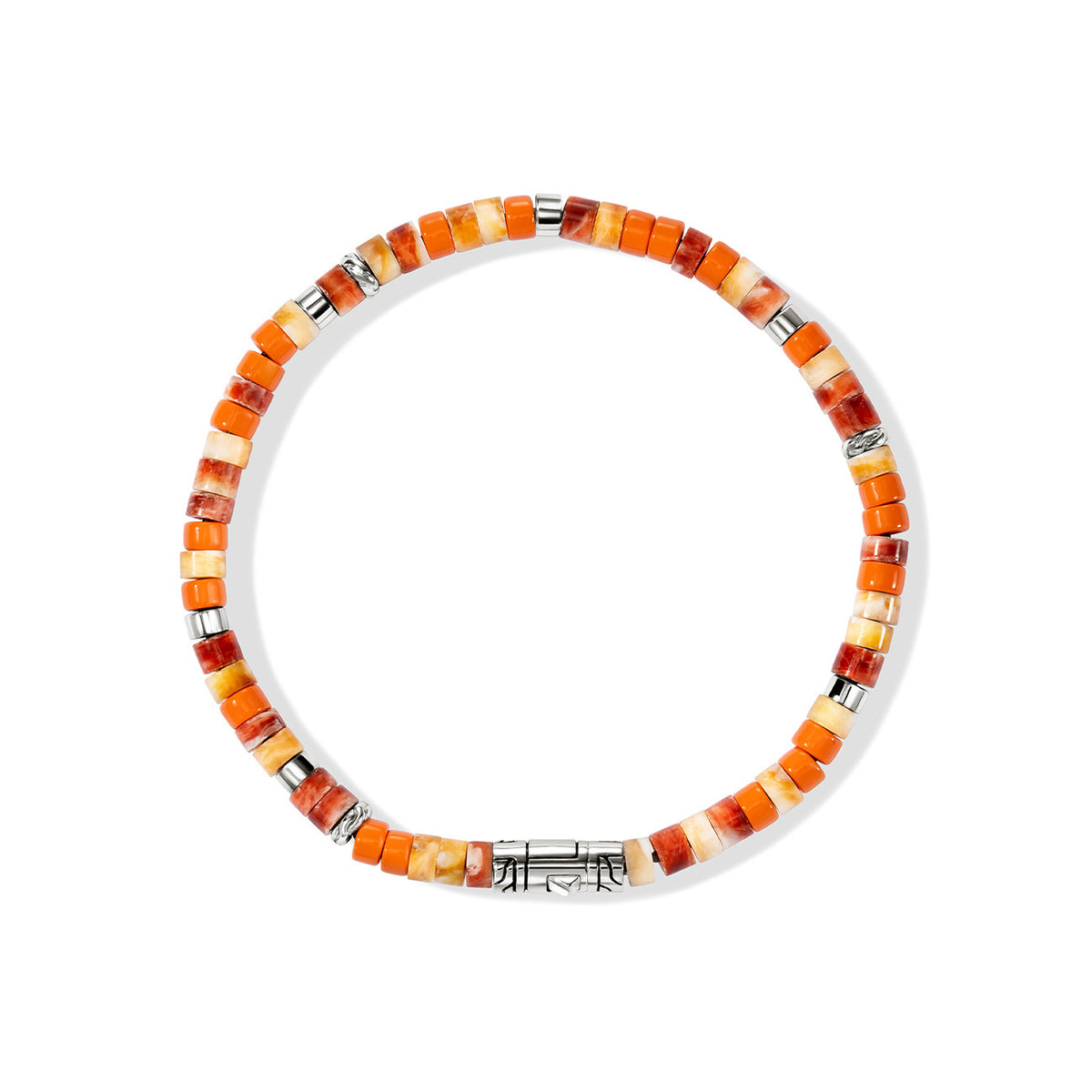 Sterling Silver Heishi Orange Beaded Bracelet – James Free Jewelers
