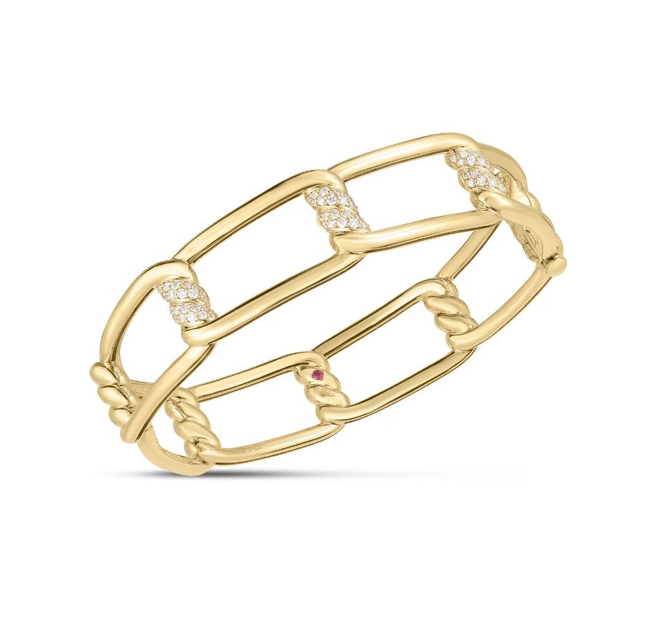 18K Gold Cialoma Diamond Bangle James Free Jewelers