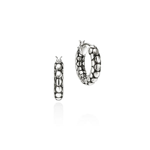 Sterling Silver Dot Hoop 15mm Earrings