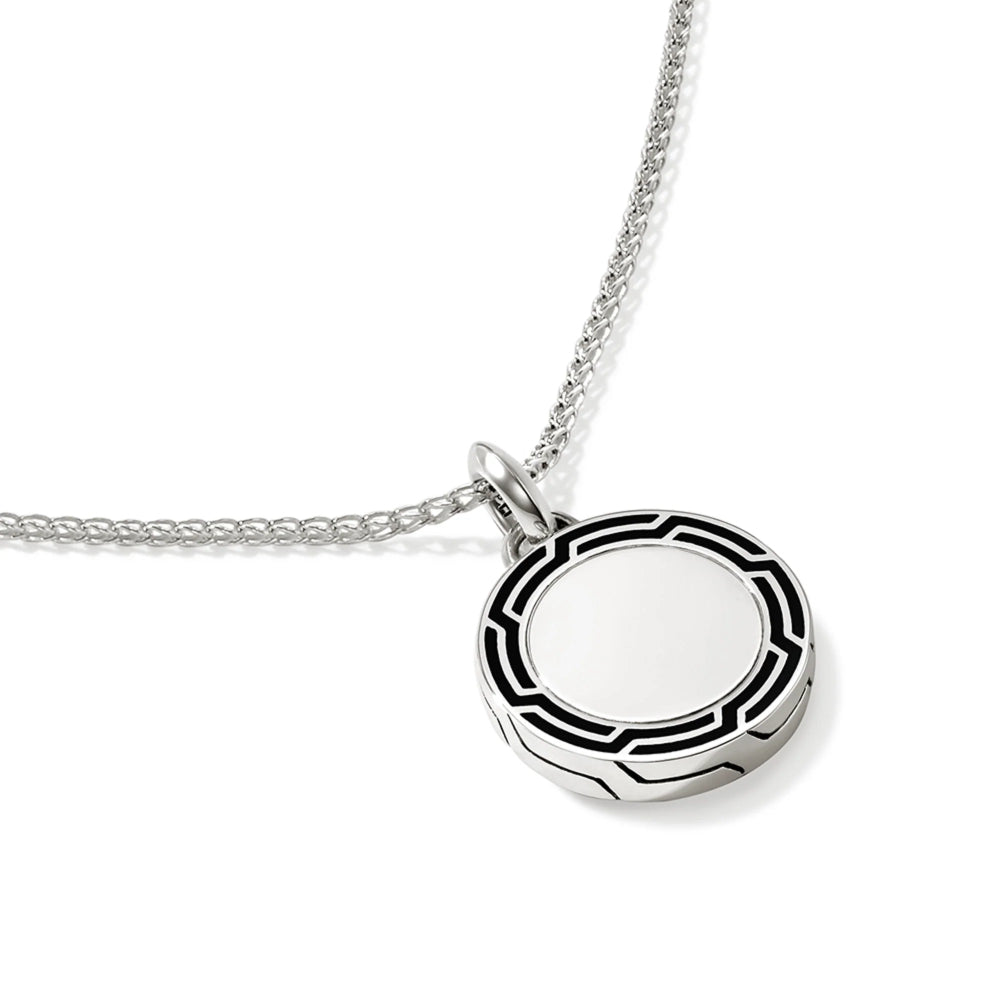 Sterling Silver Enamel Tag Necklace