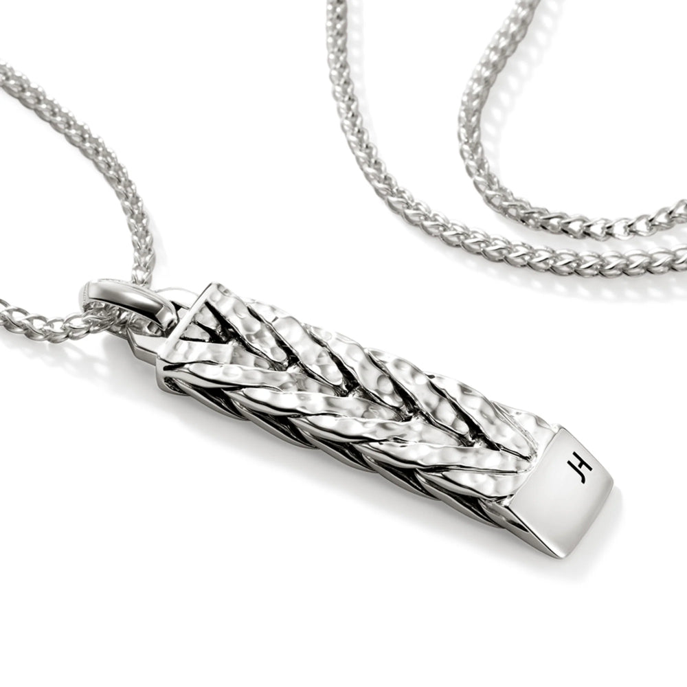 Sterling Silver Hammered Pendant Necklace