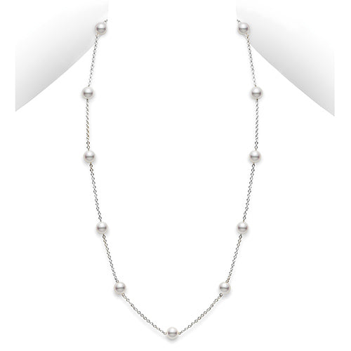 Mikimoto Pearl Tin Cup Necklace PC158LW