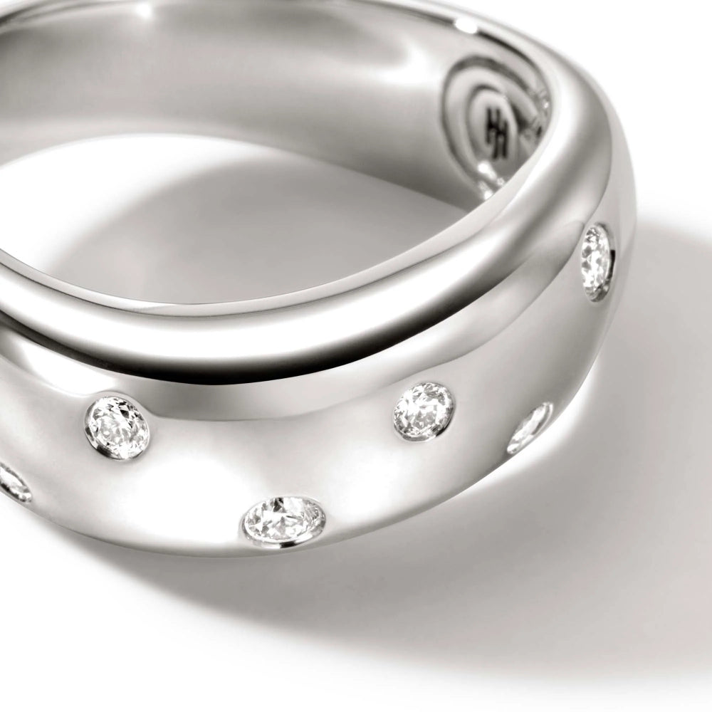 Sterling Silver Diamond Surf Ring