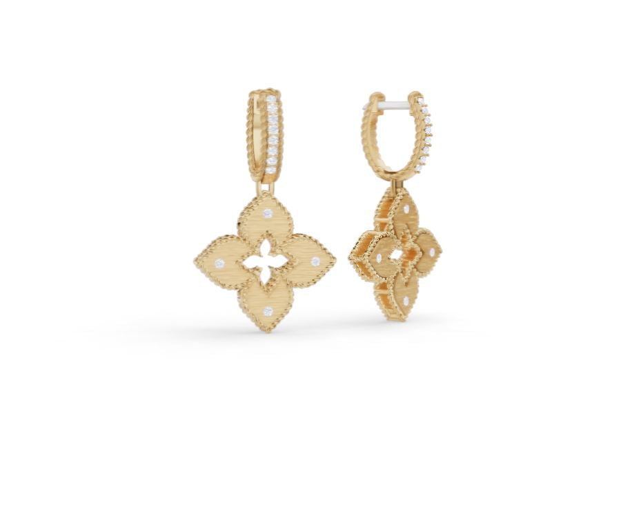 18K Yellow Gold Venetian Princess Diamond Dangle Earrings