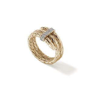 14K Gold Diamond Wide Spear Ring