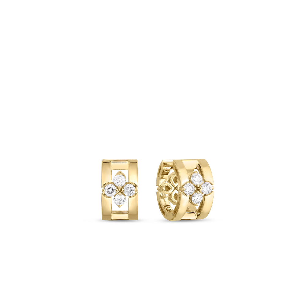 18K Gold Love in Verona Diamond Hoop Earrings