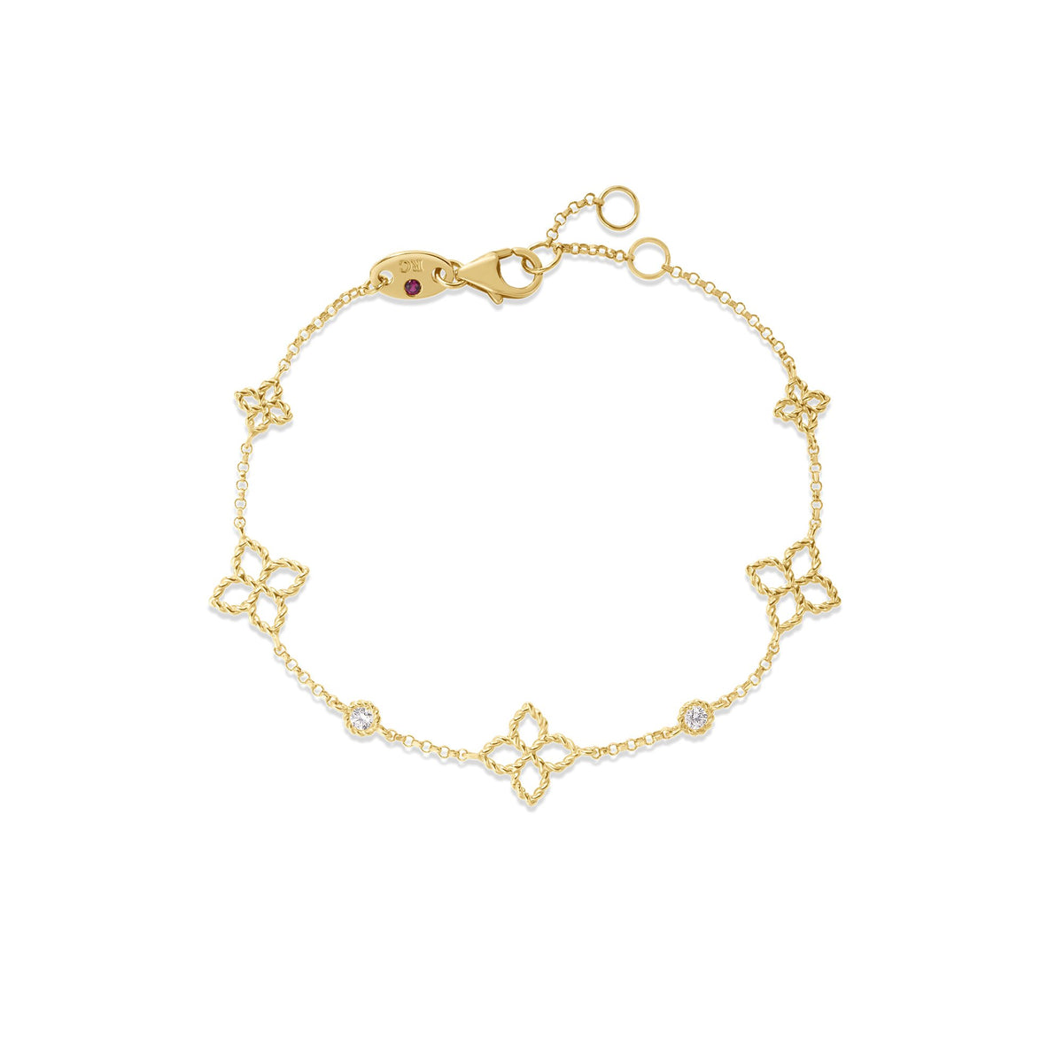 18K Gold Principessa Diamond & Flower Station Bracelet – James