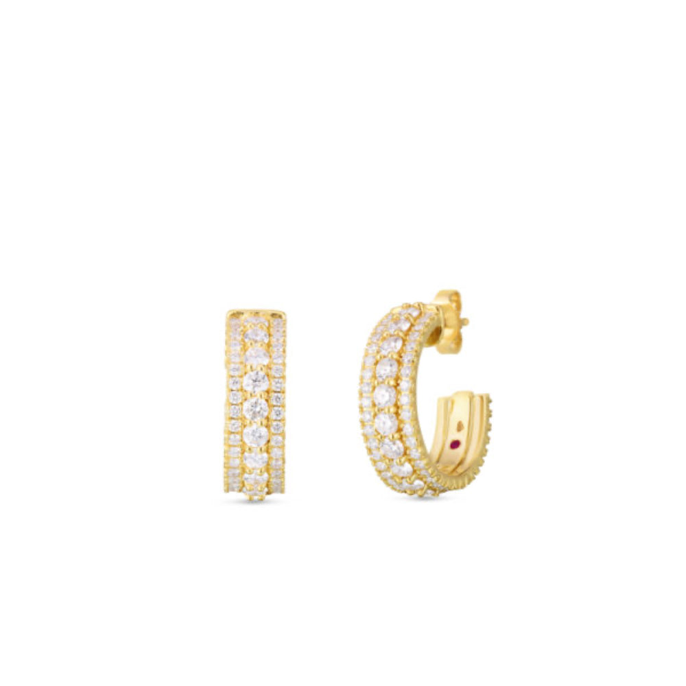 18K Yellow Gold Siena Diamond Hoop Earrings