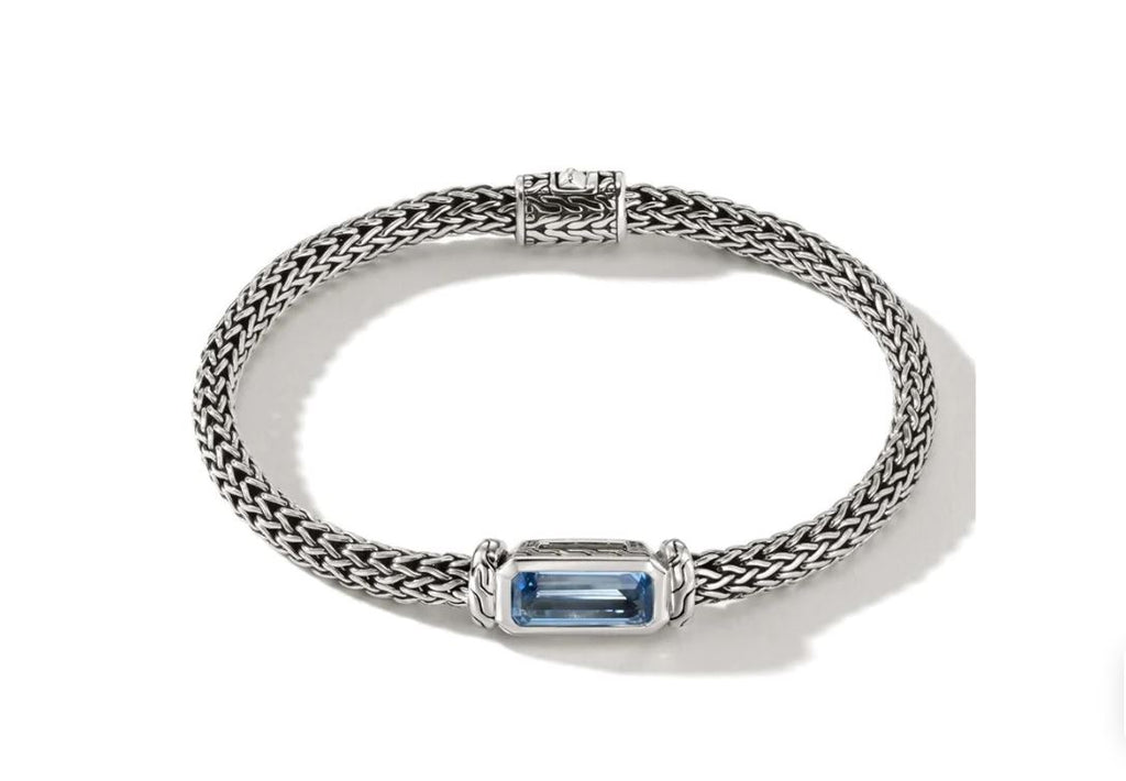 John Hardy Sterling Silver Aquamarine Chain Bracelet - BUS9009691AQXUM