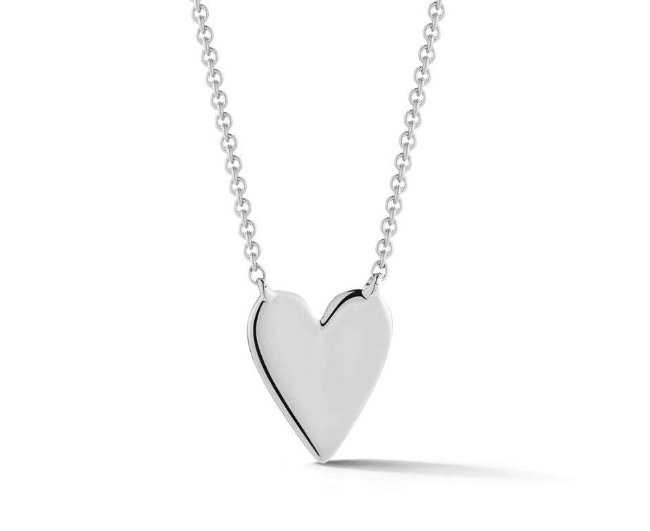 14K White Gold Heart Necklace 