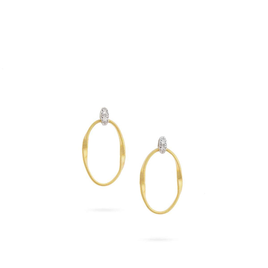 Marco Bicego Marrakech Onde Diamond Link Earrings 18K Yellow Gold OG367 B YW

