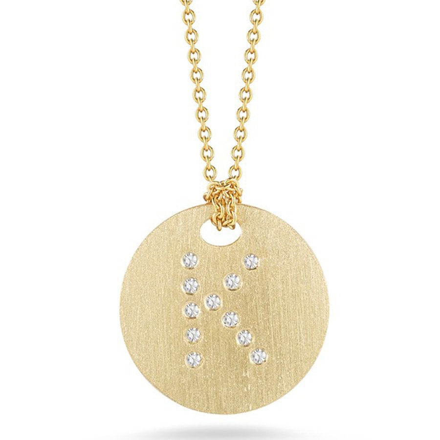 Roberto Coin Yellow Gold Diamond Initial A Disc Pendant