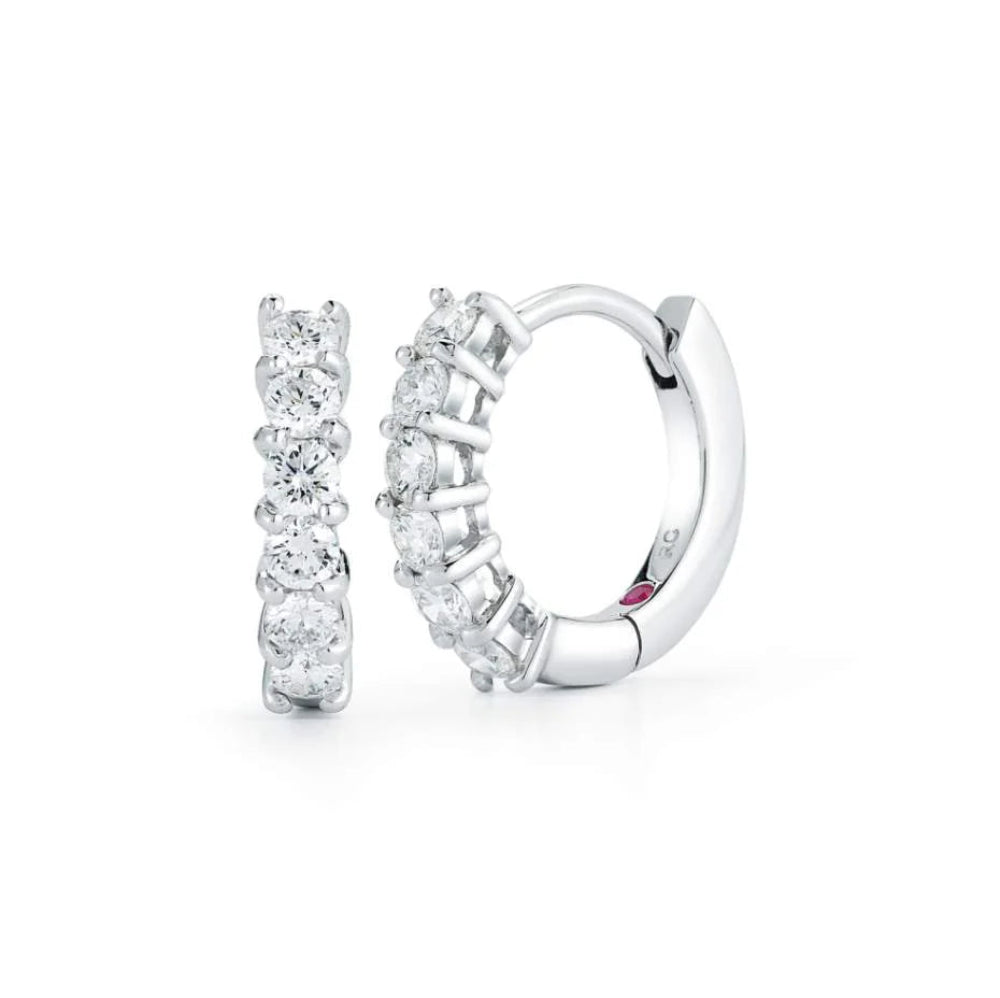18K Gold Perfect Diamond Hoop Huggy Earrings