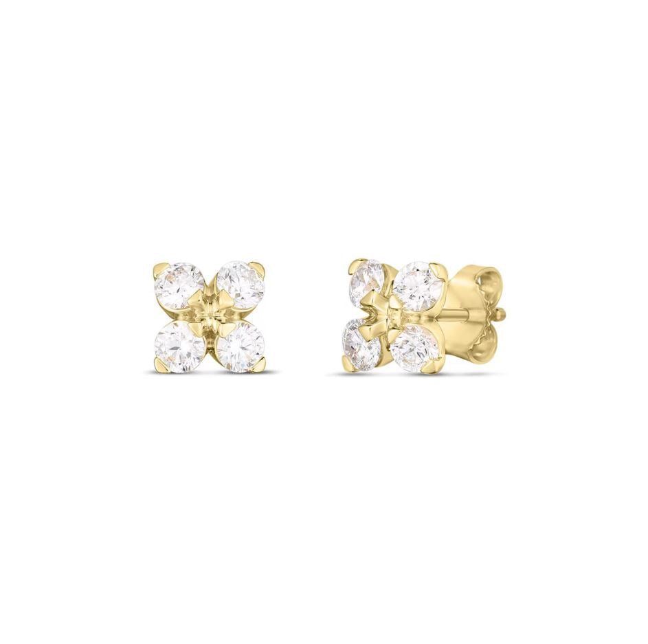 18K Gold Love in Verona Diamond Stud Earrings