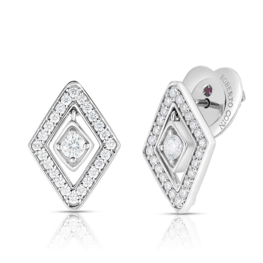 Roberto Coin 18K White Gold Diamante Diamond Stud Earrings – James