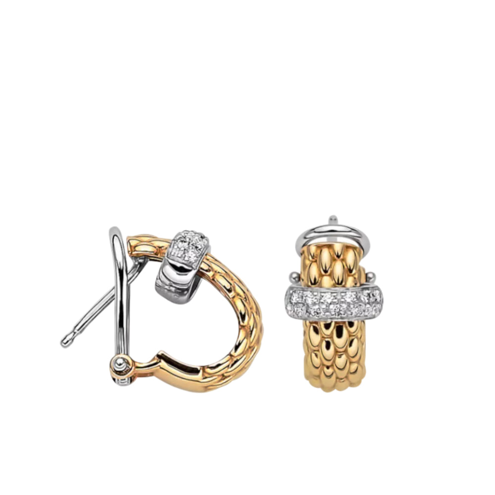 18K Gold Vendome Diamond Earrings 