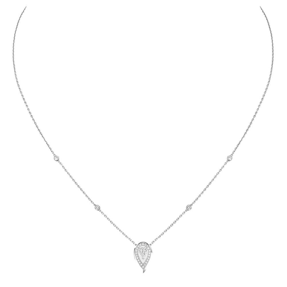 18K Gold Fiery Diamond Pendant Necklace