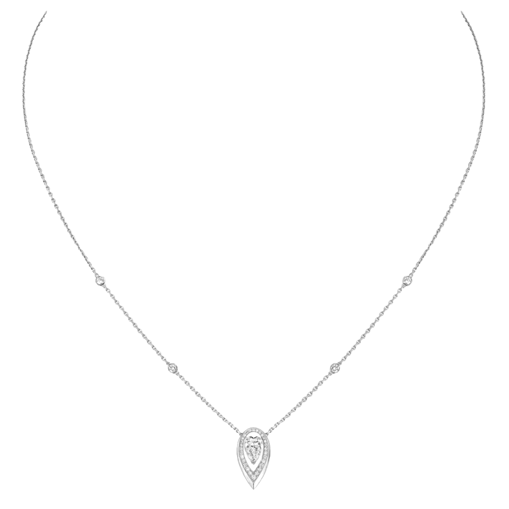 18K Gold Fiery Large Diamond Pendant Necklace