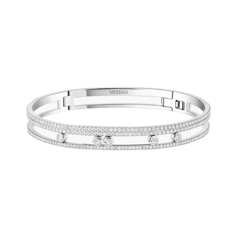 18K Gold Move Romane Diamond Pavé Bangle