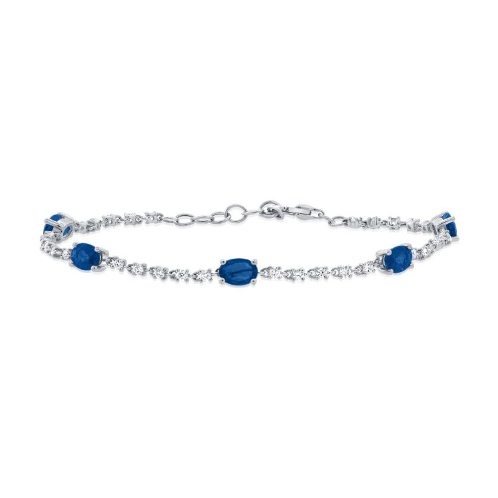 14K white gold Diamond and Sapphire Bracelet