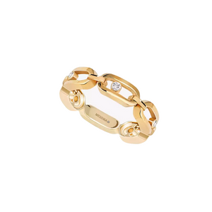 18K Gold Move Link Multi Diamond Ring 