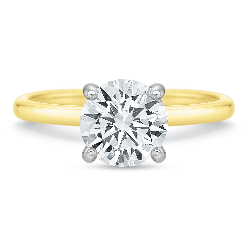 Precision Set 18K Yellow Gold and Platinum Classic Semi-Mount Ring 227218YPT
