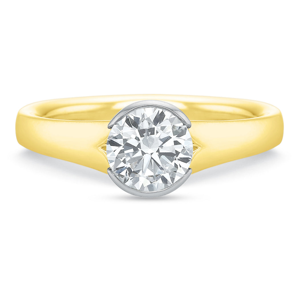 Precision Set 18K Yellow Gold Bezel Set Solitaire Ring 229118Y
