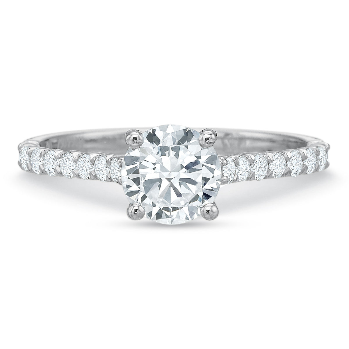 18K Gold Vintage Six Prong Diamond Engagement Ring Setting 