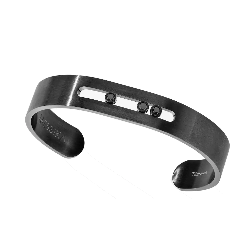 Titanium Black Diamond Move Bangle 