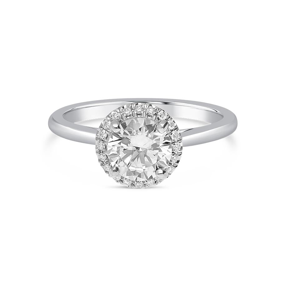 Precision Set New Aire 18K Diamond Halo Engagement Ring Setting 245728W