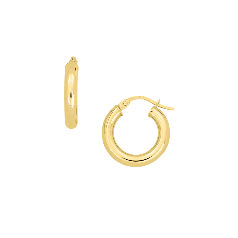 14K Gold 15MM Hoop Earrings