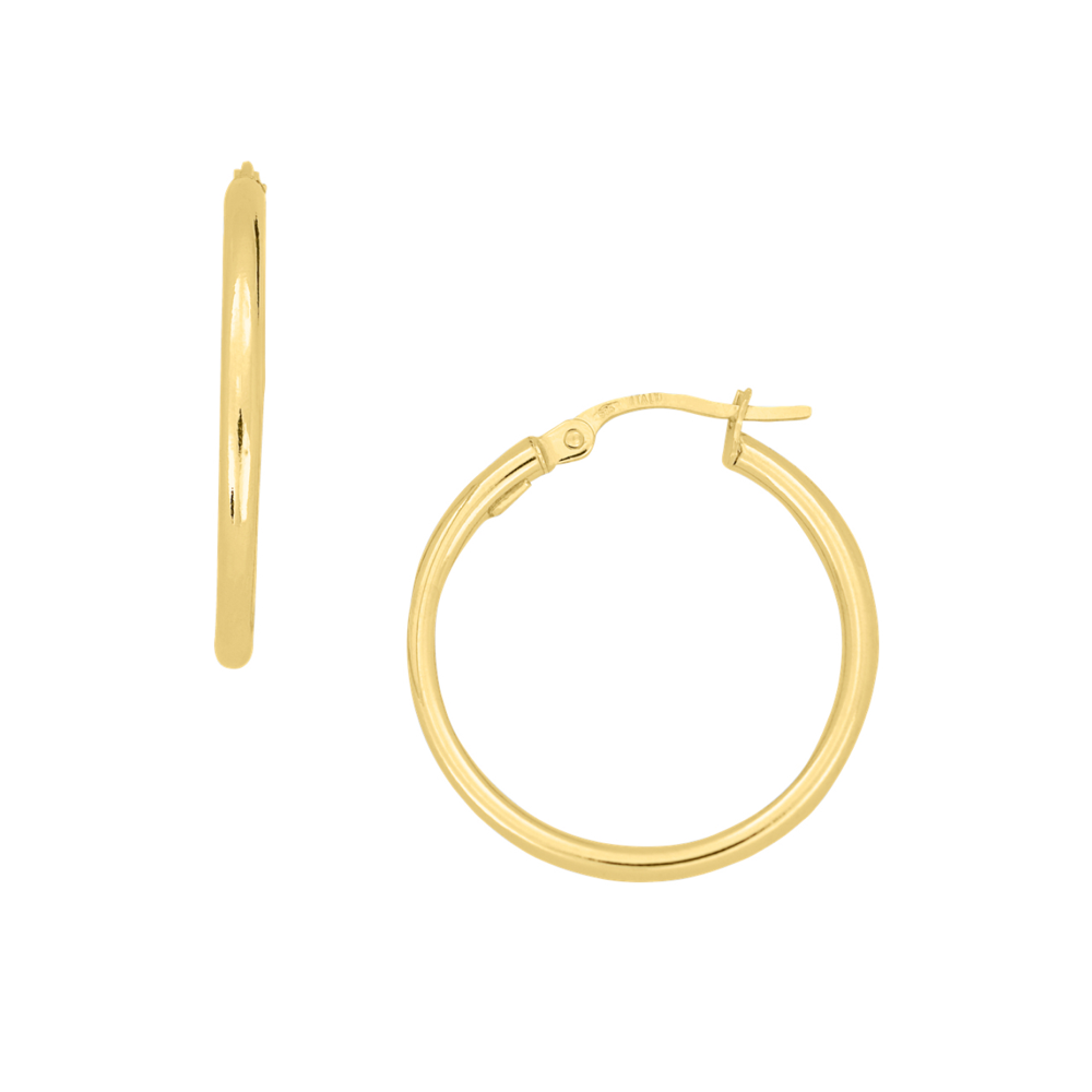 14K Gold Round 20MM Hoop Earrings