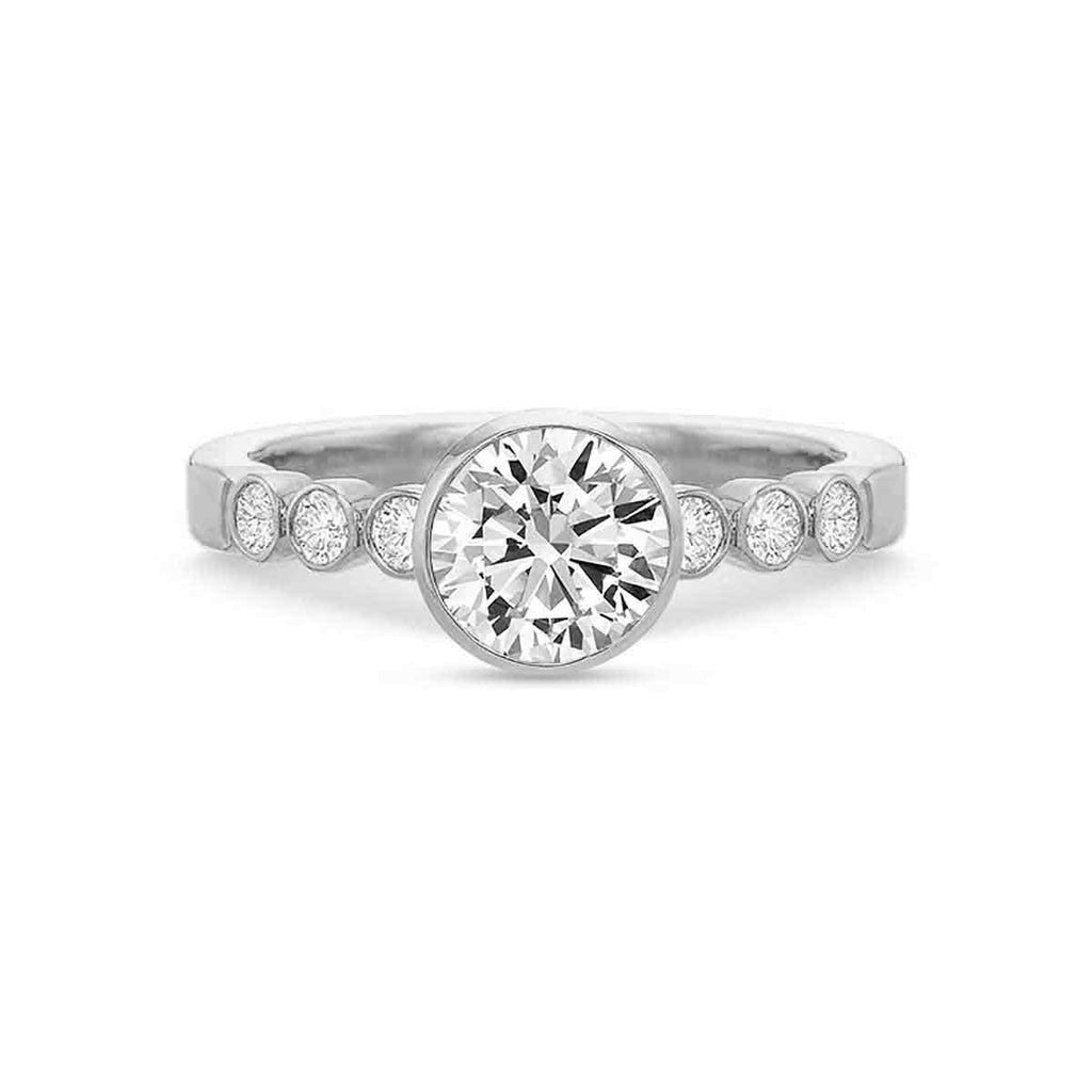 Precision Set 18K White Gold Diamond Semi-Mount Engagement Ring
