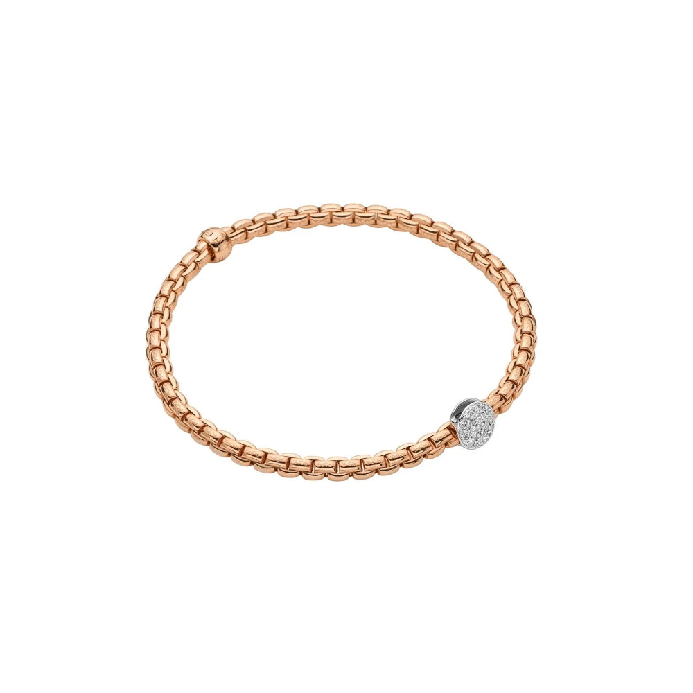 18K Gold Eka Flex’It With Diamond Pave Rondel Bracelet