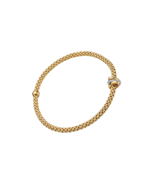18K Gold Prima Flex'it Bracelet with Diamonds and Rondels