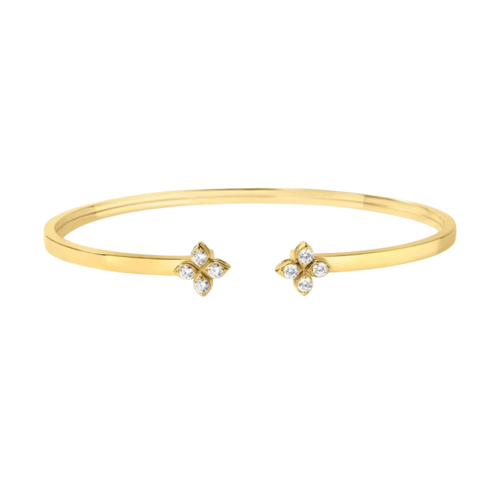 18K Gold Love In Verona Diamond Open Bangle