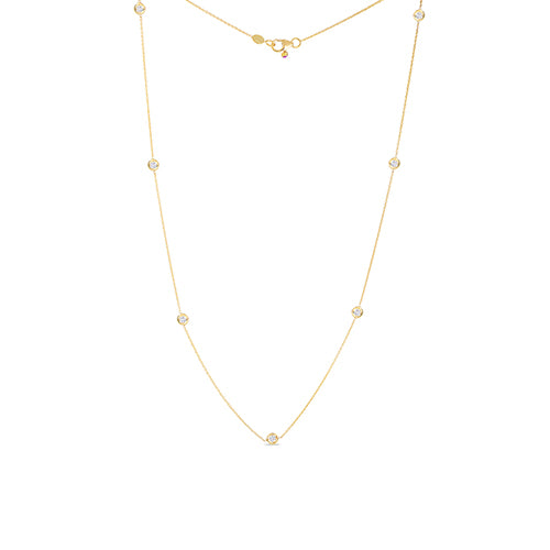 Roberto Coin Diamonds By The Inch 7 Station Diamond Necklace in 18K Yellow Gold