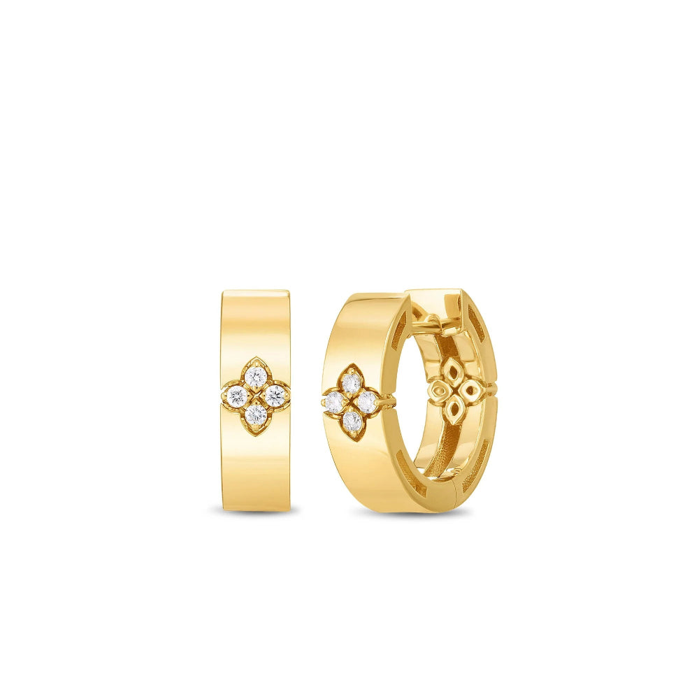 18K Gold Love in Verona Diamond Accent Small Hoop Earrings