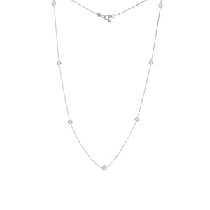 Roberto Coin Diamonds By The Inch 7 Station Diamond Necklace in 18K White Gold