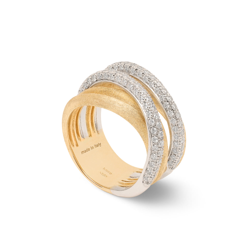 18K Gold Jaipur 5 Strand Diamond Stackable Ring 