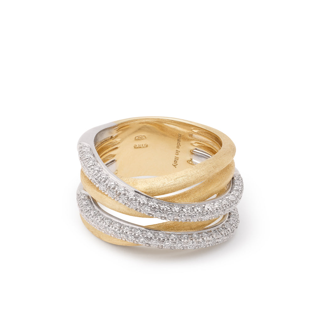 18K Gold Jaipur 5 Strand Diamond Stackable Ring 