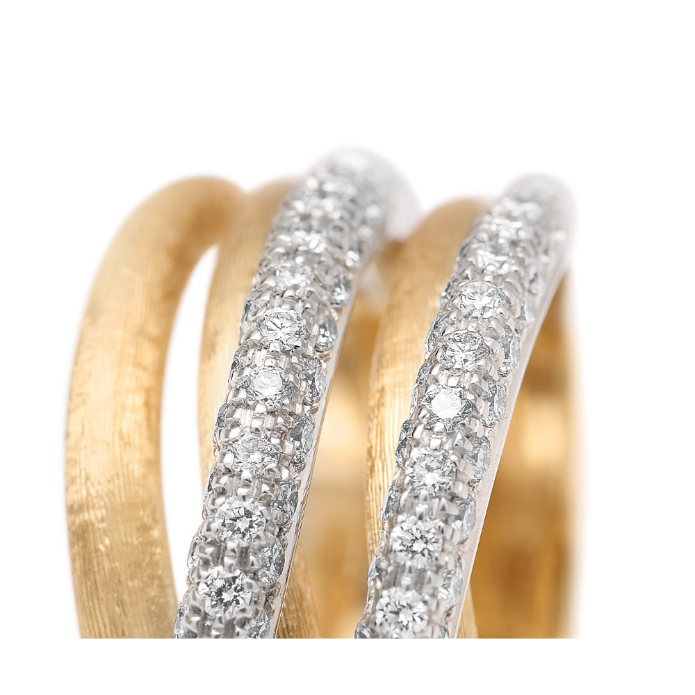 18K Gold Jaipur 5 Strand Diamond Stackable Ring 