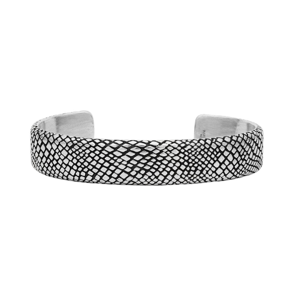 Sterling Silver Snakeskin Textured Cuff Bracelet – James Free Jewelers