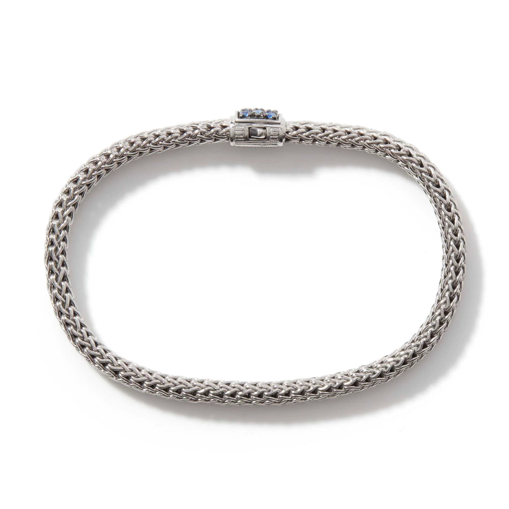 Sterling Silver Icon Pave Blue Sapphire Bracelet 