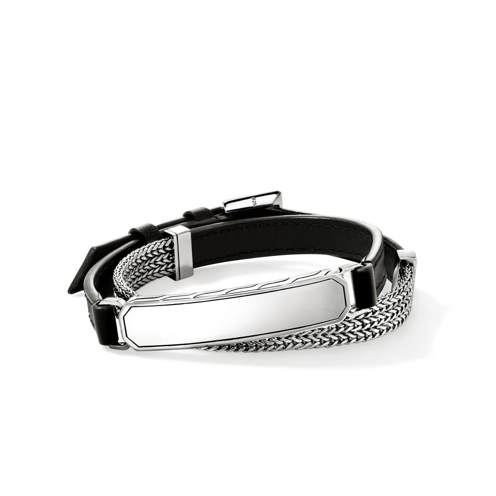 Sterling Silver and Leather 9MM Wrap Bracelet
